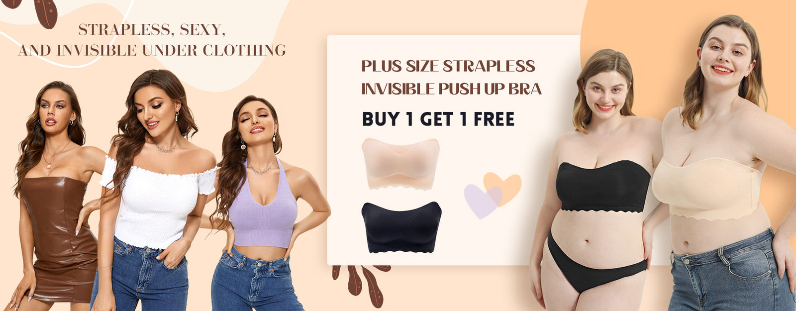 Bettybra®Strapless Backless Adhesive Invisible Lift up & Push up