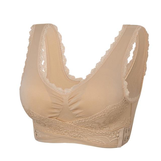 Buy DISOLVE Present Bra Comfortable Cross Straps Beauty Back Gathered  Wrapped Chest Sports Underwear Size (28 Till 34) (C, Beige) at