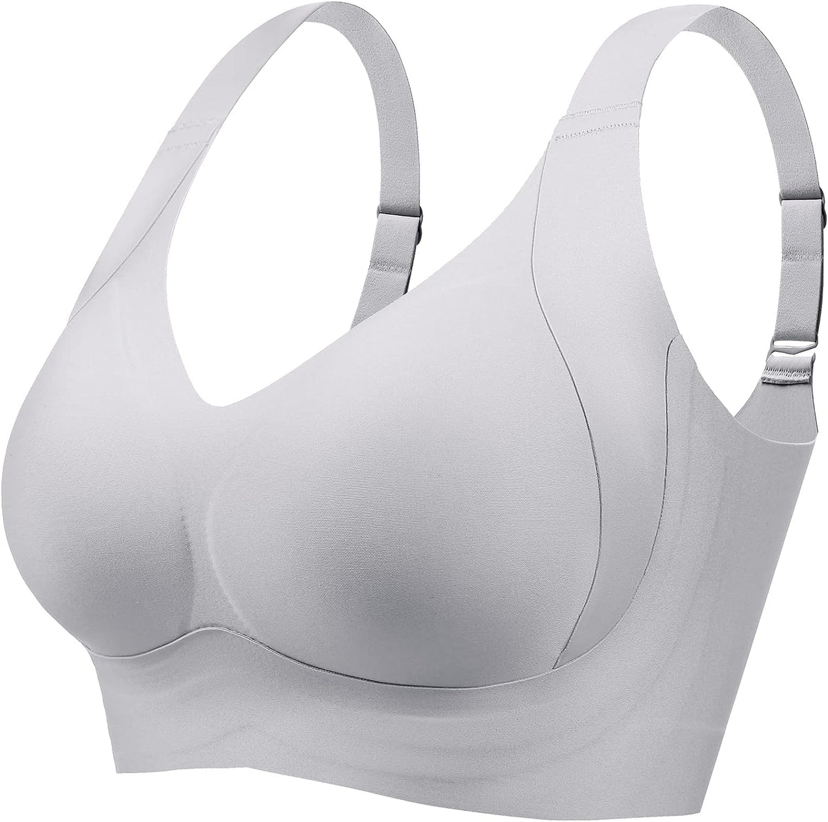 Women's Wirefree Non Padded Super Combed Cotton Elastane Stretch Medium  Coverage Everyday Bra with Concealed Shaper Panel and Adjustable Straps -  Skin