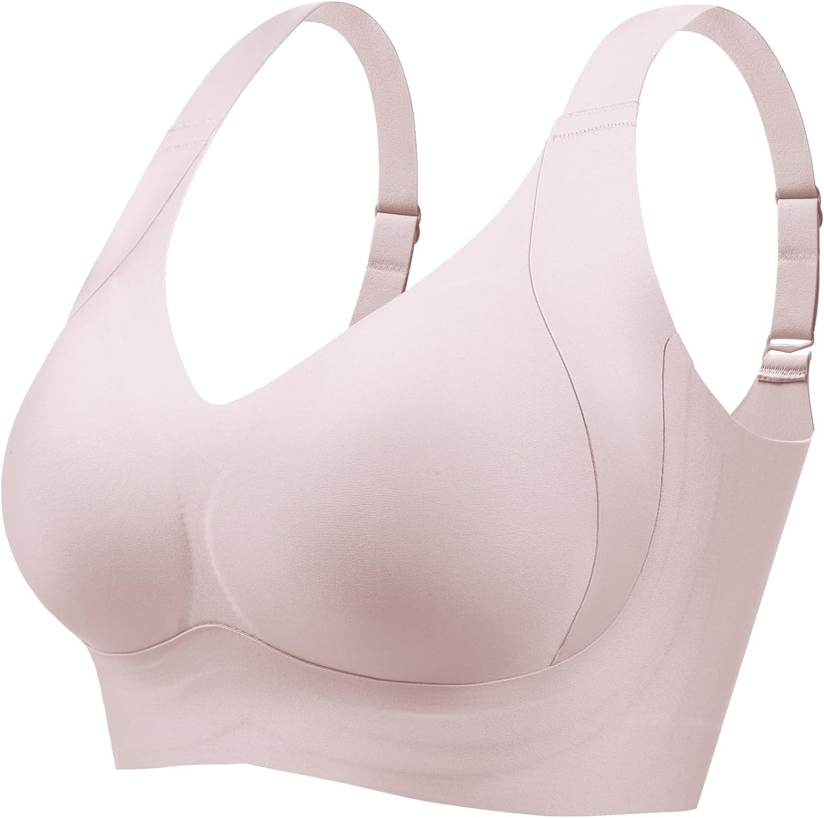 Women's Wirefree Non Padded Super Combed Cotton Elastane Stretch Full  Coverage Everyday Bra with Contoured Shaper Panel and Adjustable Straps -  Rose