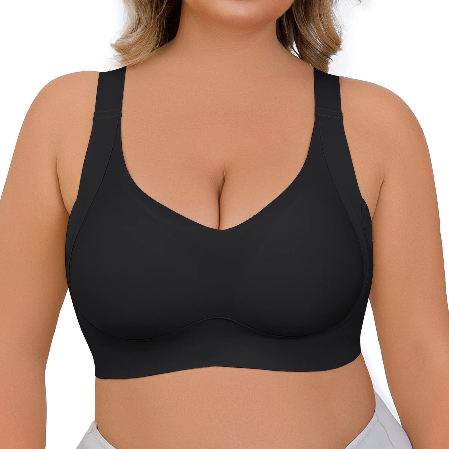 Coobie Womens Plus Size Black Solid Racerback Fusion Yoga Bra Size Full Sz  for sale online