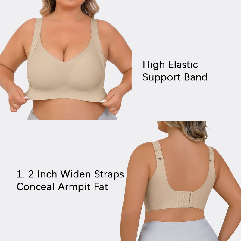 Mother's Wireless Comfort Bras for Push Up Small Chest Middle and Elderly  Lingerie Women Anti-Sagging Underwear (Color : Flesh Color, Size : 40B)