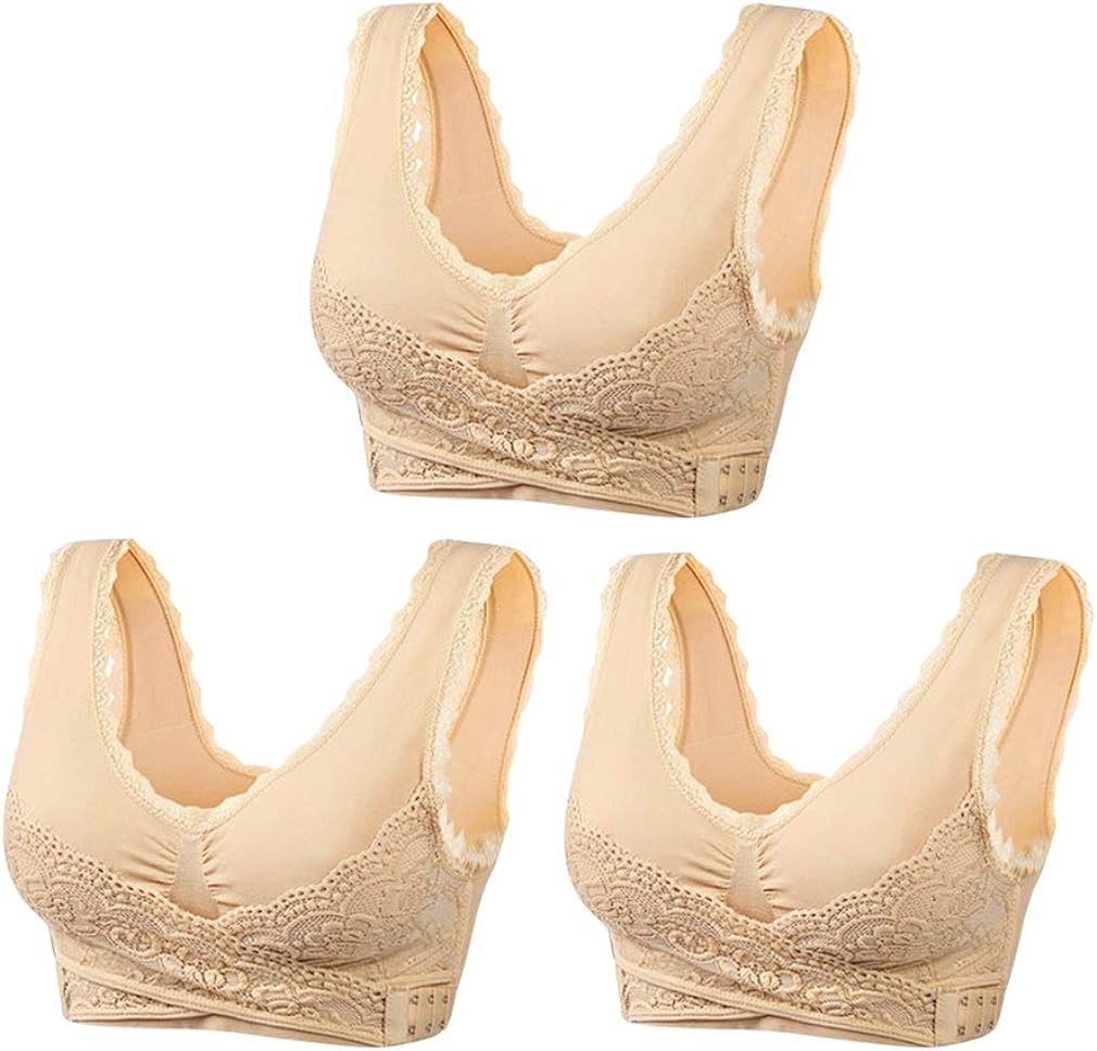 Womens Shapers Women Lady Comfy Corset Bra Front Side Buckle Lace
