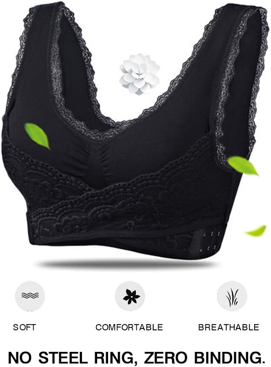 Bra Panty Set Cross Straps V Shaped Buckle Elastic Elegant Soft Breathable  Underwear Kit Black 36C