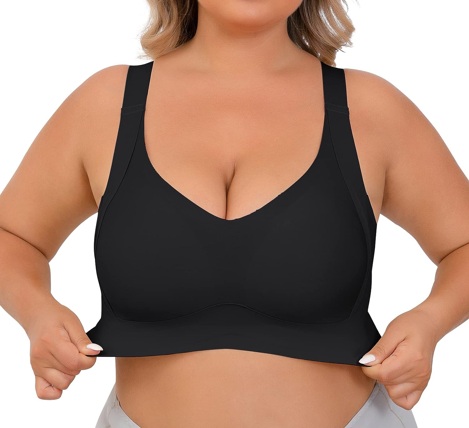  Gabrioir Women's Corrective Bra, Large Size, Padded, Bust  Enhancing, Beautiful Breasts, Won't Sway, Painless, Cleavage Makeup, Top,  High Side Design, Back Hook Type, Easy to Put On and Take Off, Bra