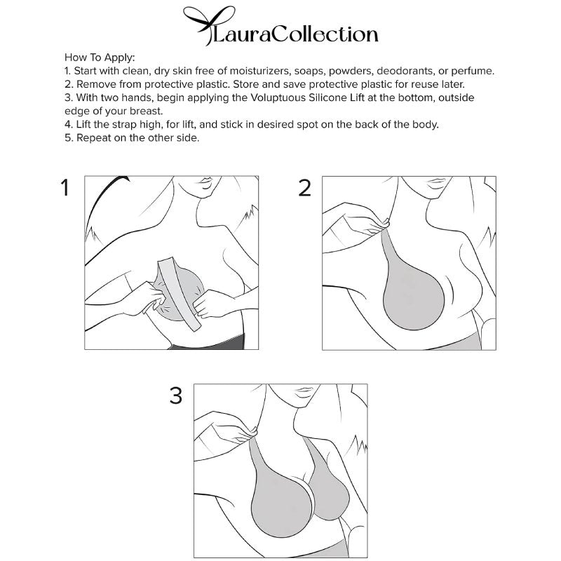 Invisible Bra Lift, Lily Conceal Lift Bra Adhesive Hidden Silicone