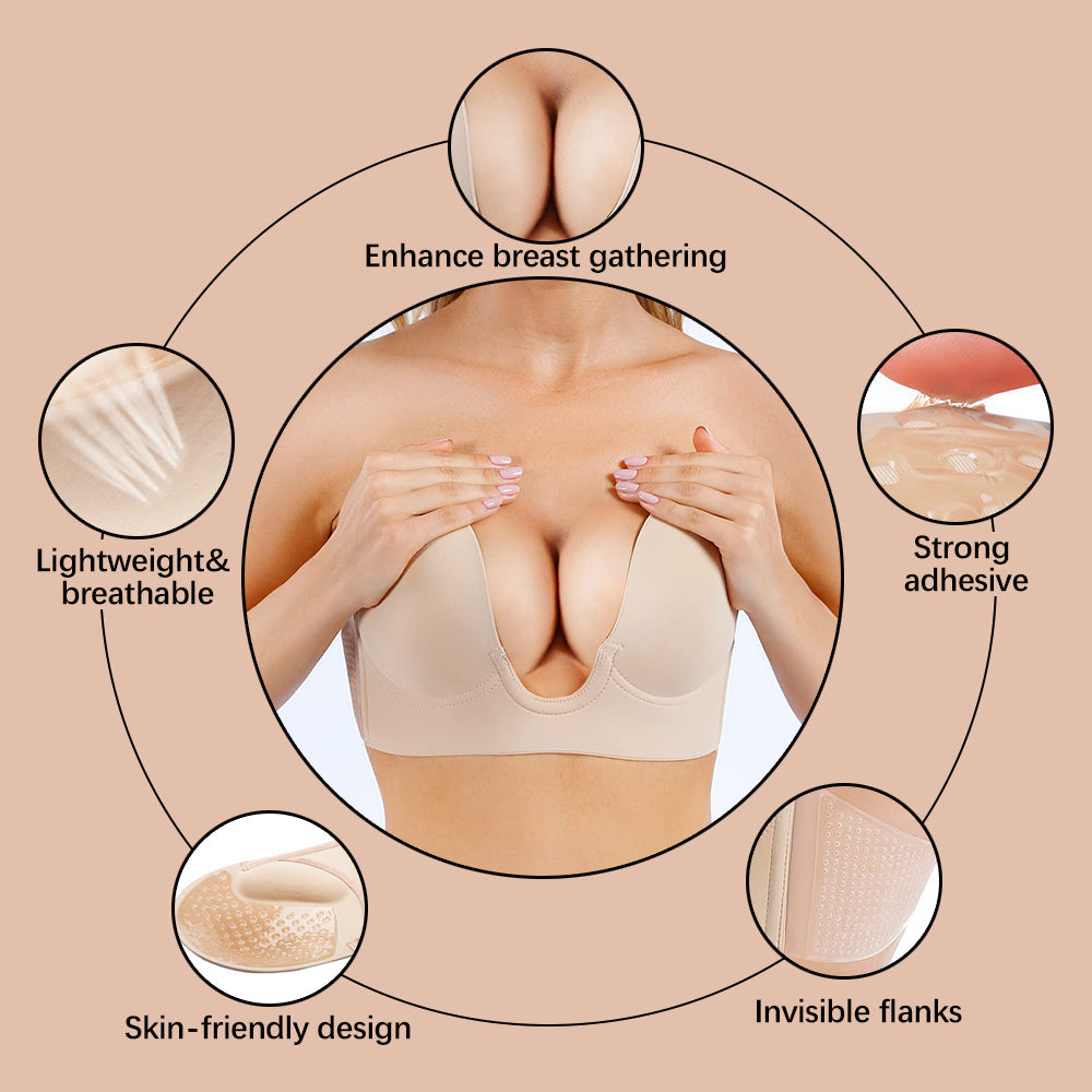 Sexy Adhesive Bra Breast Stickers U Shape Push Up Invisible Breast