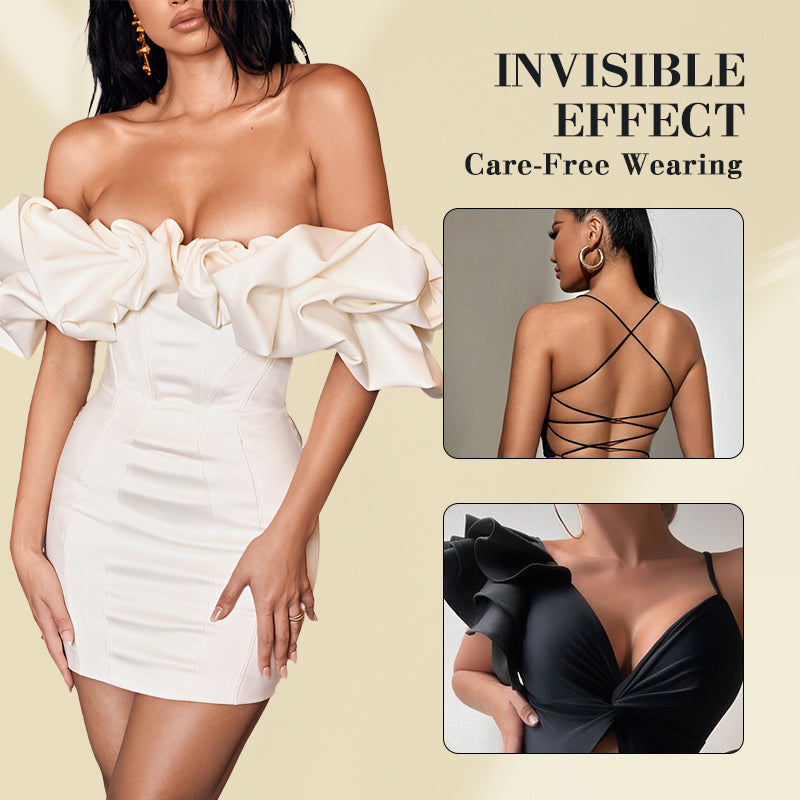 Invisilift Bra for Large Breast,Adhesive Invisible Silicone Bras,Seamless Conceal  Lift Gathering Strapless Bra Beige at  Women's Clothing store