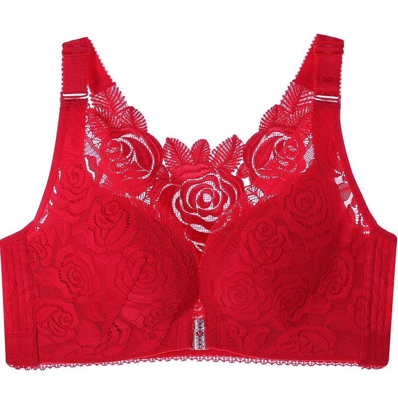 🎁Comfortable Experience🎁-- FitMe Rose Embroidery Front Closure Wirefree  Bra - Betty Bra