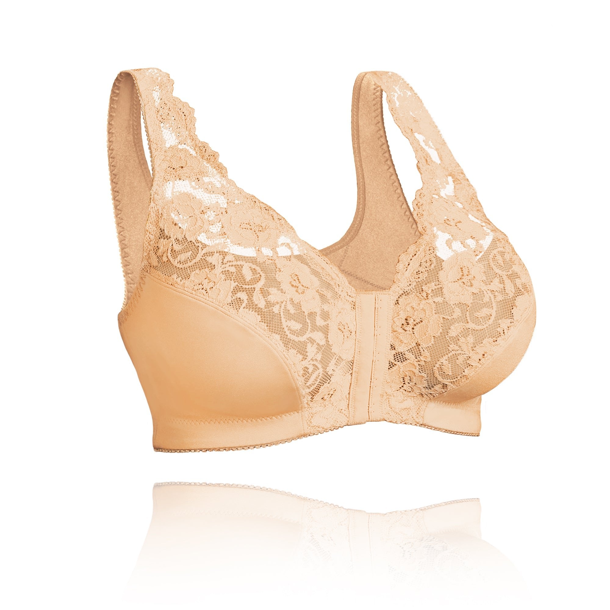 Front Hooks,Stretch-Lace, Super-Lift,and Posture Correction Bra,Women Full  Cup LaceThin Underwear,All in One Bra