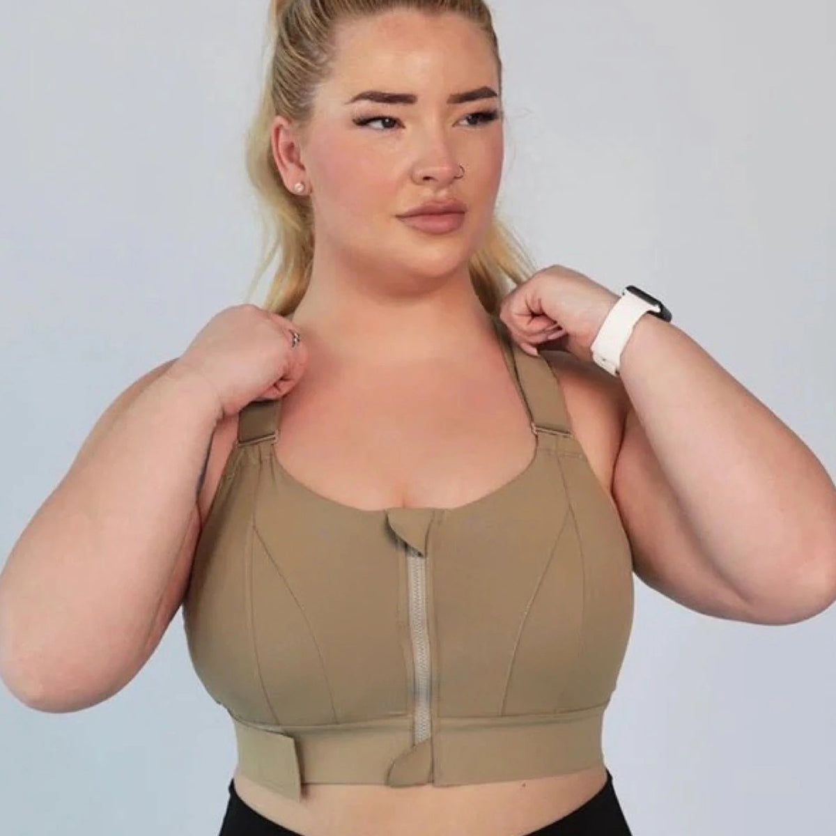 gauplo Womens Plus Size Bras Front Zipper Close Bra Support Breathable  Full-Coverage Brassiere Sports Workout Bralettes Beige at  Women's  Clothing store