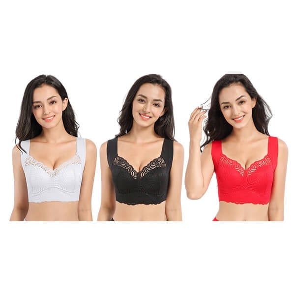 Ultimate Lift Stretch Full-Figure Seamless Lace Cut-Out Bra（BUY 1 GET 1  FREE）(2 PACK) - Woobilly