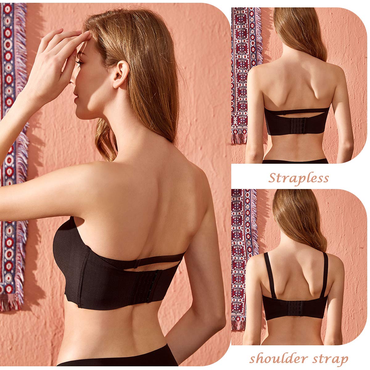 Bilbette Breast Bra Pads Push Up Self-Supporting Strapless