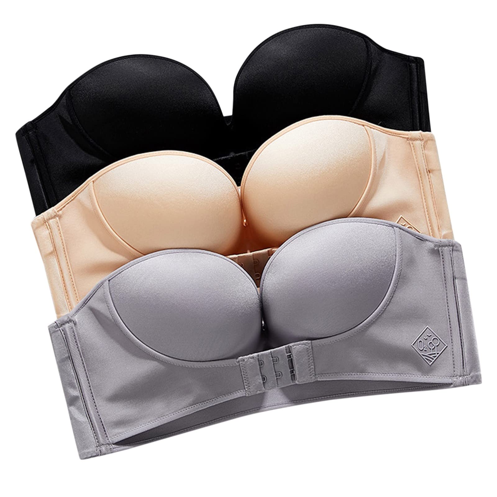 BETTYBRA®Invisible Strapless Super Push Up Bra (BUY ONE GET TWO FREE)-BEIGE