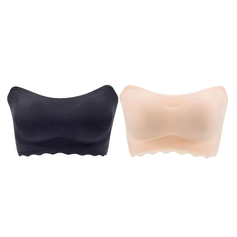 Buy VanillaFudge Lace Tube Bra with Transparent Strap Back Closure Women Full  Coverage Lightly Padded Bra (30-Black) bra, bra for women