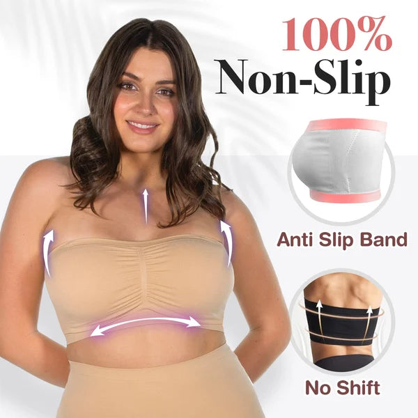 Pure Comfort Wireless Strapless Bra,Wireless Bra Non-Slip Bandeau Bra,Plus  Size Strapless Bras for Women (3Colors*a,Large) : : Clothing,  Shoes & Accessories